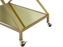 Servierwagen Metall Gold Spiegeleffekt 2 Etagen Ivera