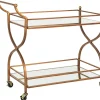 Servierwagen Metall Gold Spiegeleffekt 2 Etagen Larino