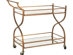 Servierwagen Metall Gold Spiegeleffekt 2 Etagen Larino