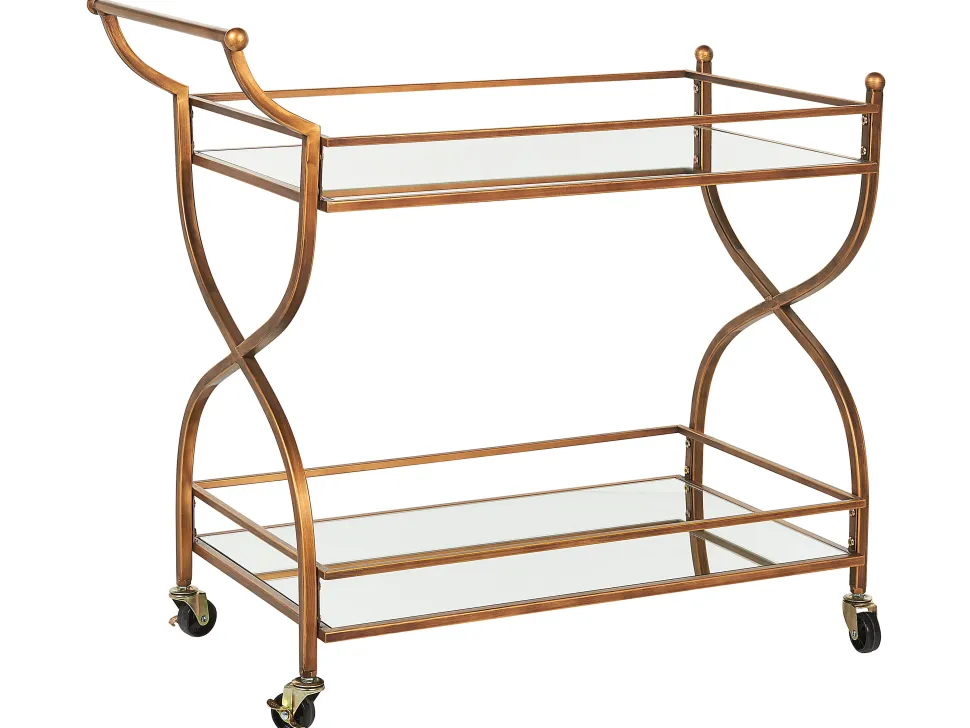 Servierwagen Metall Gold Spiegeleffekt 2 Etagen Larino