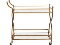 Servierwagen Metall Gold Spiegeleffekt 2 Etagen Larino