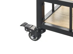 Servierwagen Metall Heller Holzfarbton / Schwarz Mit Weinregal 3 Etagen Hullet