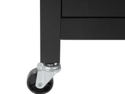 Servierwagen Schwarz / Heller Holzfarbton Mit Schublade Siena