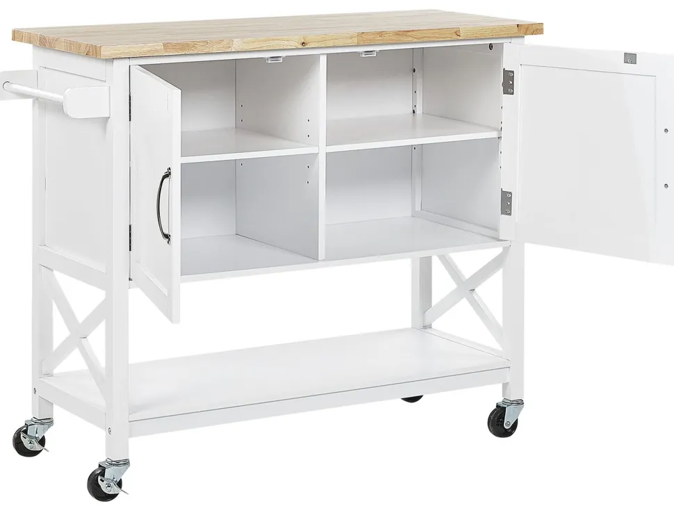 Servierwagen Weis / Heller Holzfarbton Mele