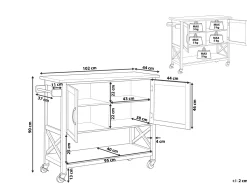 Servierwagen Weis / Heller Holzfarbton Mele