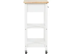 Servierwagen Weis / Heller Holzfarbton Mit Schublade Hiuma