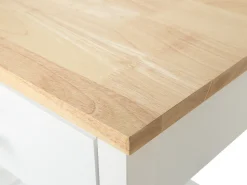 Servierwagen Weis / Heller Holzfarbton Mit Schublade Hiuma