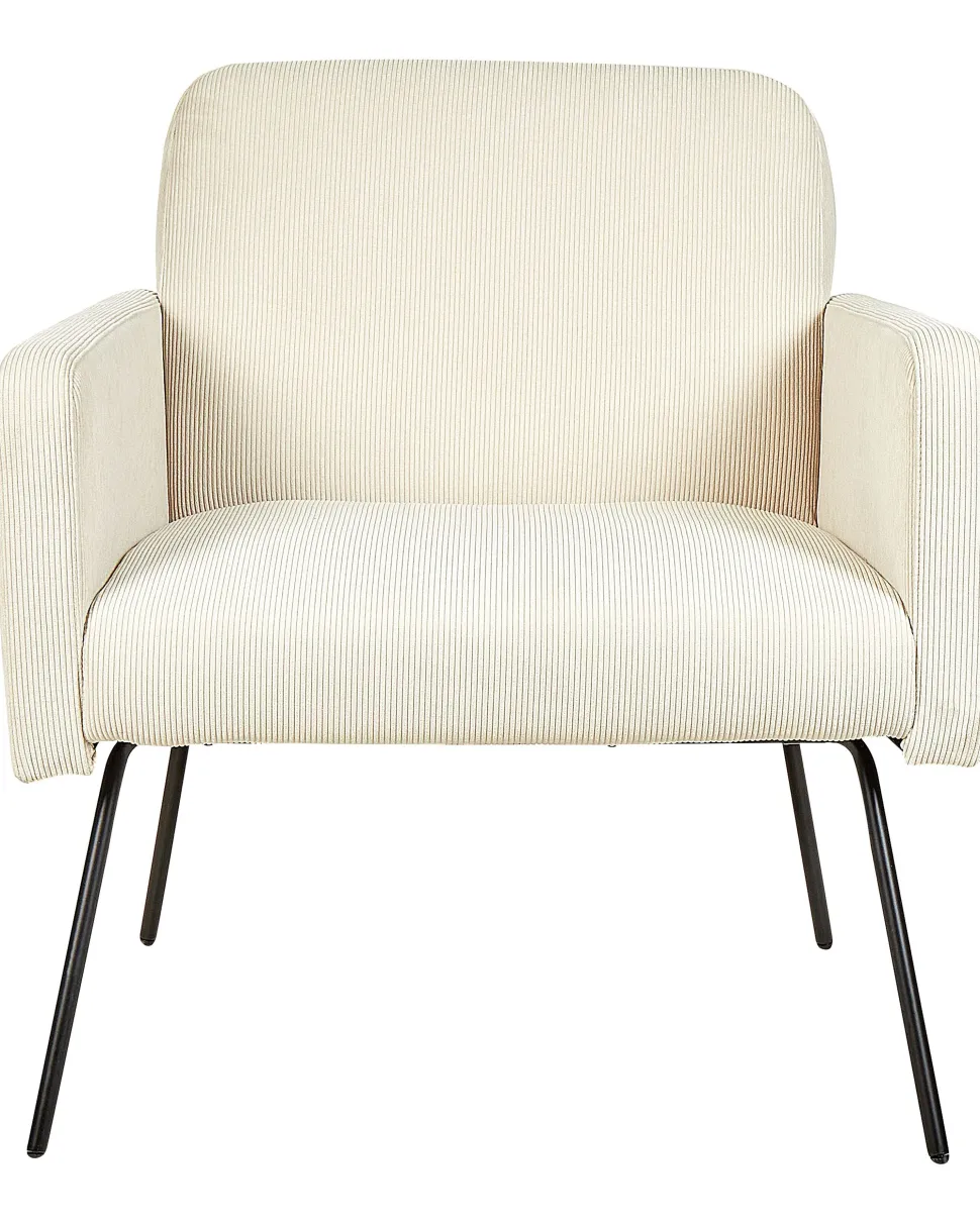 Sessel Cord Beige Mit Schwarzen Beinen Narken