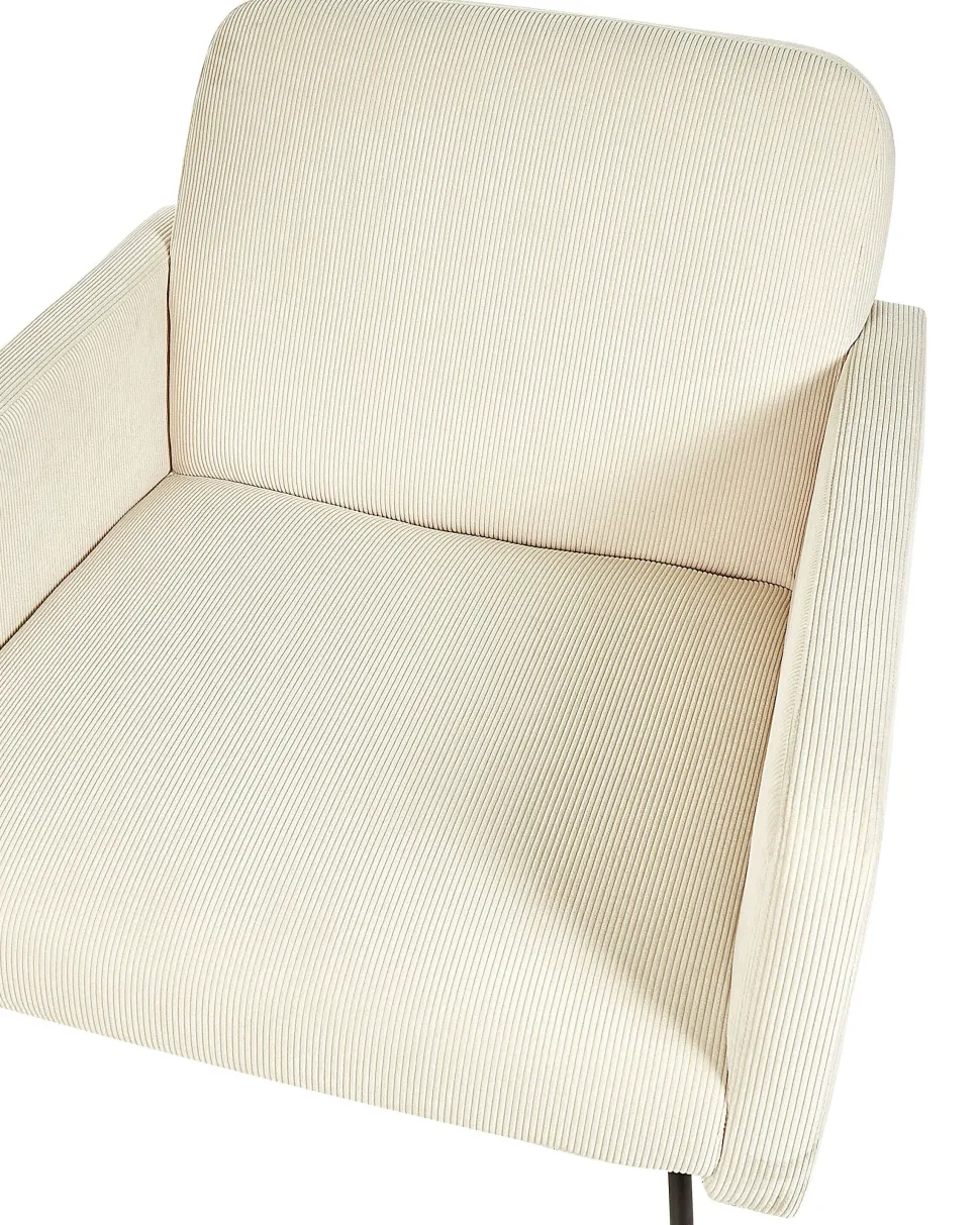 Sessel Cord Beige Mit Schwarzen Beinen Narken