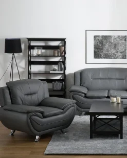 Sessel Kunstleder Grau Leira