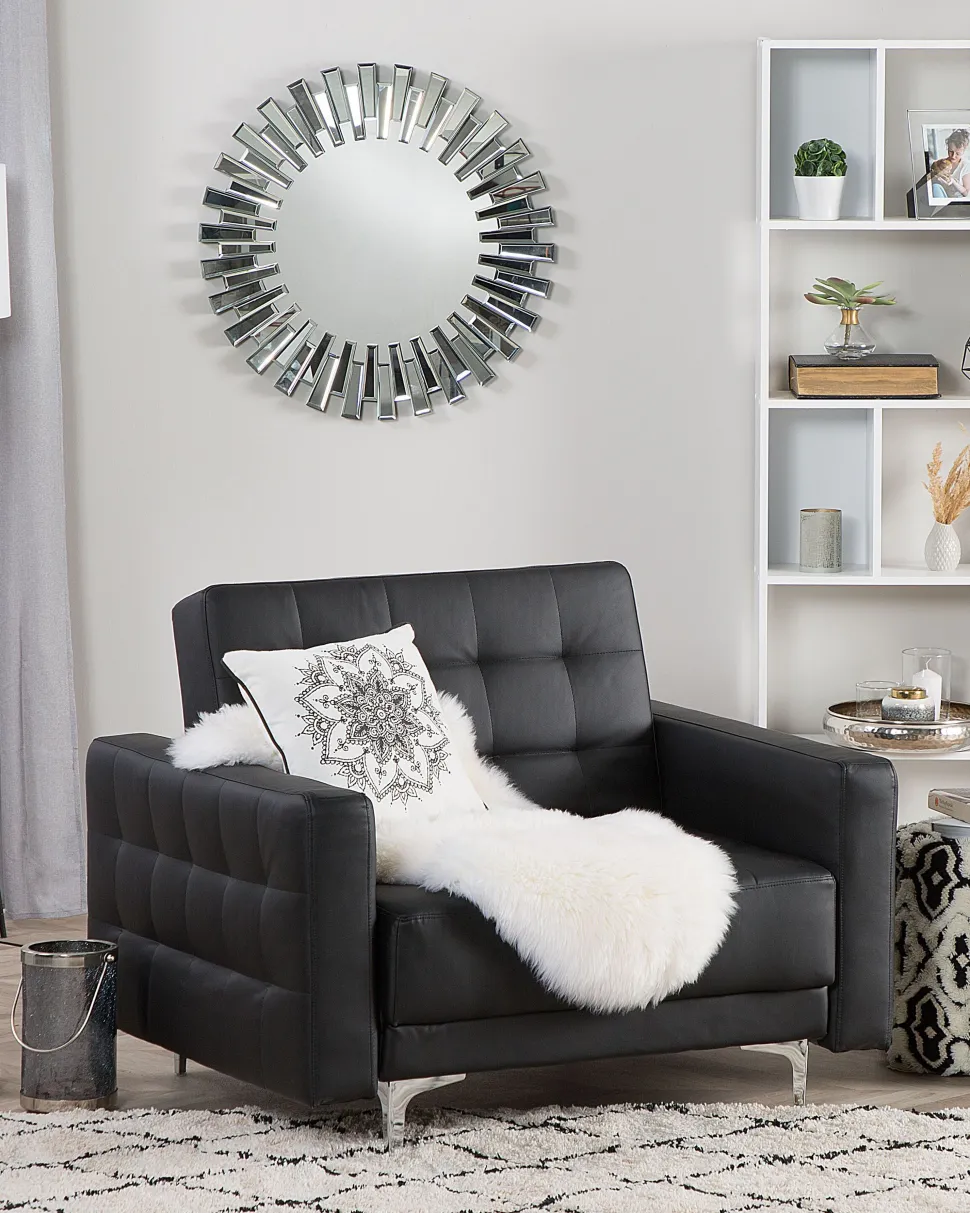 Sessel Kunstleder Schwarz Aberdeen