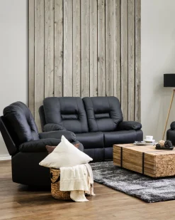 Sessel Kunstleder Schwarz Verstellbar Bergen