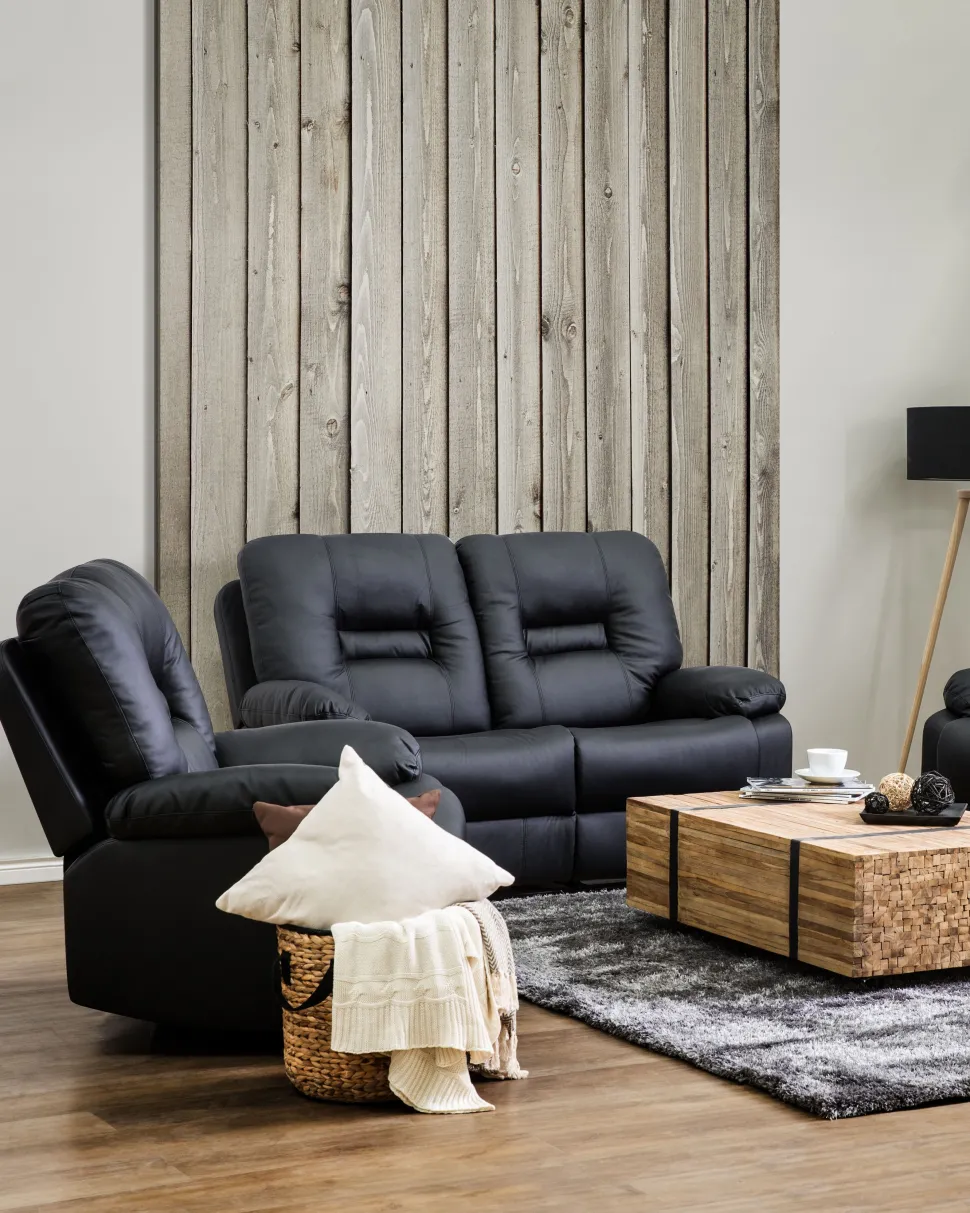 Sessel Kunstleder Schwarz Verstellbar Bergen