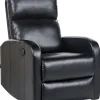Sessel Kunstleder Schwarz Led-Beleuchtung Usb-Port Verstellbar Virrat