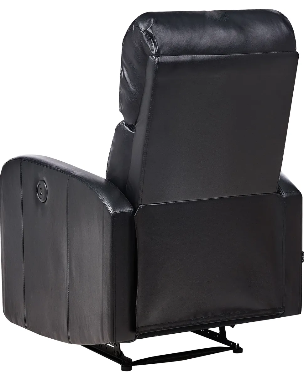 Sessel Kunstleder Schwarz Led-Beleuchtung Usb-Port Verstellbar Virrat
