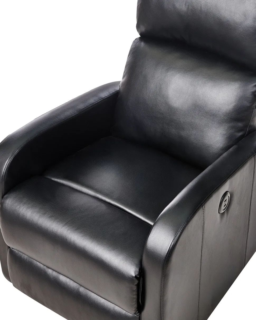 Sessel Kunstleder Schwarz Led-Beleuchtung Usb-Port Verstellbar Virrat