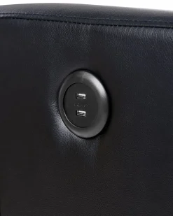 Sessel Kunstleder Schwarz Led-Beleuchtung Usb-Port Verstellbar Virrat