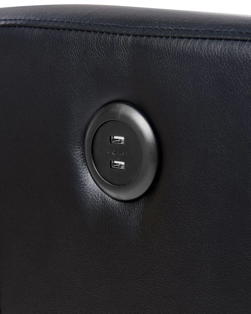 Sessel Kunstleder Schwarz Led-Beleuchtung Usb-Port Verstellbar Virrat