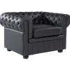 Sessel Leder Schwarz Chesterfield