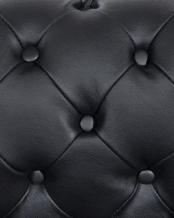 Sessel Leder Schwarz Chesterfield