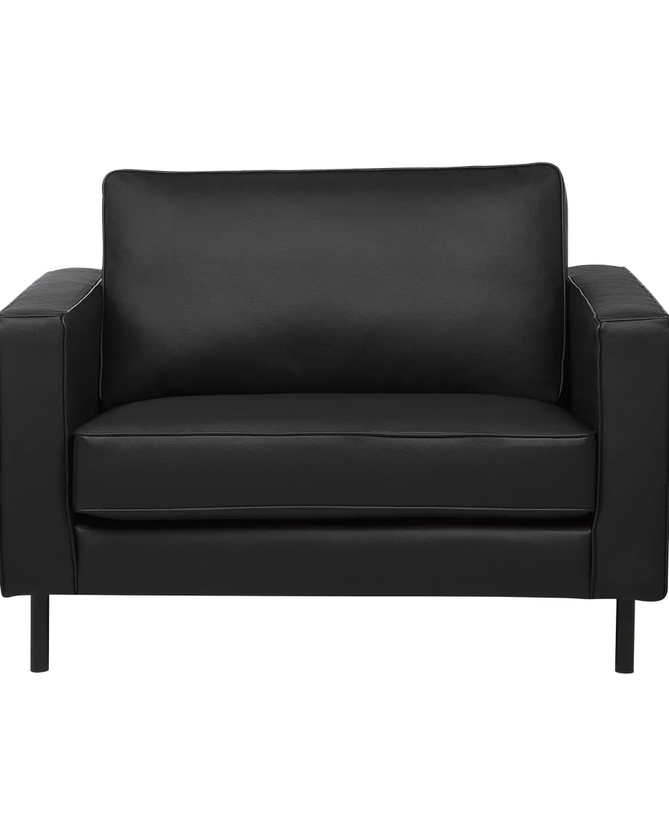 Sessel Leder Schwarz Savalen