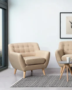 Sessel Polsterbezug Beige Motala