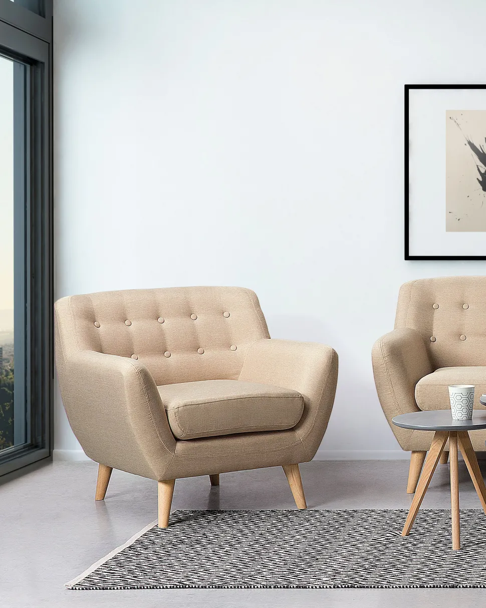 Sessel Polsterbezug Beige Motala