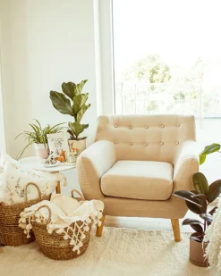 Sessel Polsterbezug Beige Motala