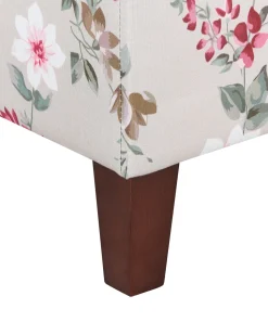 Sessel Polsterbezug Beige Blumenmuster Plus Hocker Hamar