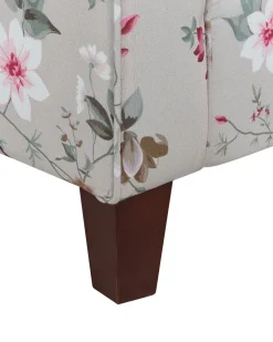 Sessel Polsterbezug Beige Blumenmuster Plus Hocker Hamar