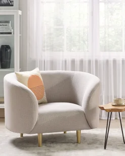 Sessel Polsterbezug Beige / Gold Loen