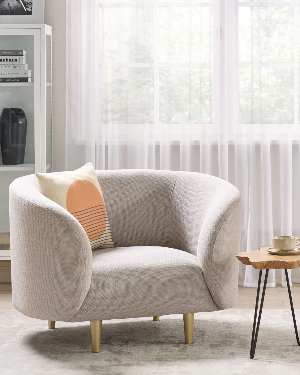 Sessel Polsterbezug Beige / Gold Loen