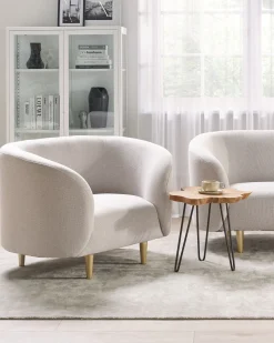 Sessel Polsterbezug Beige / Gold Loen