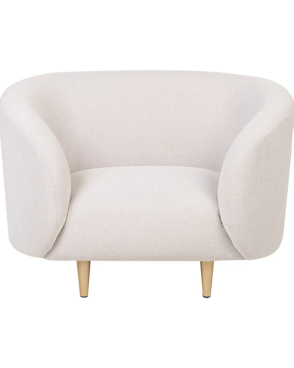 Sessel Polsterbezug Beige / Gold Loen
