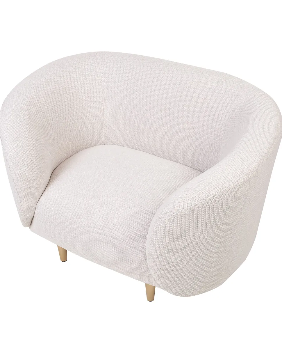 Sessel Polsterbezug Beige / Gold Loen