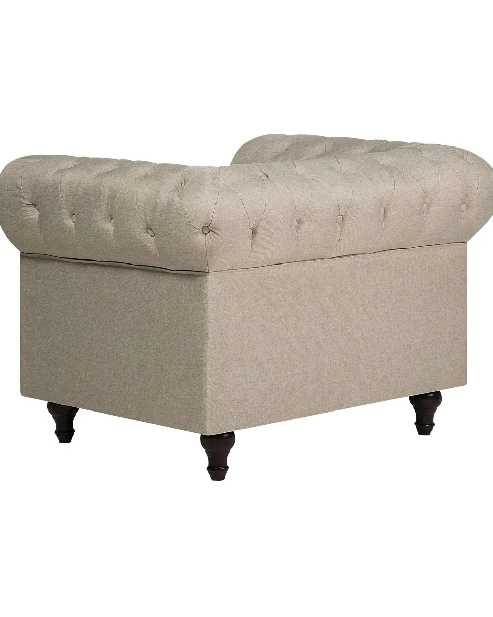 Sessel Polsterbezug Beige Chesterfield Gros