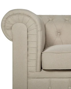 Sessel Polsterbezug Beige Chesterfield Gros