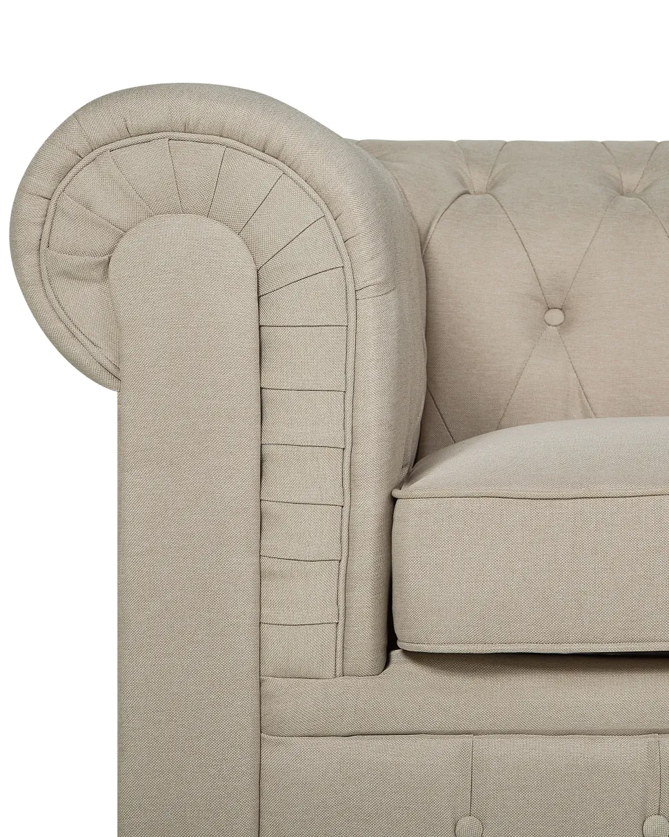 Sessel Polsterbezug Beige Chesterfield Gros