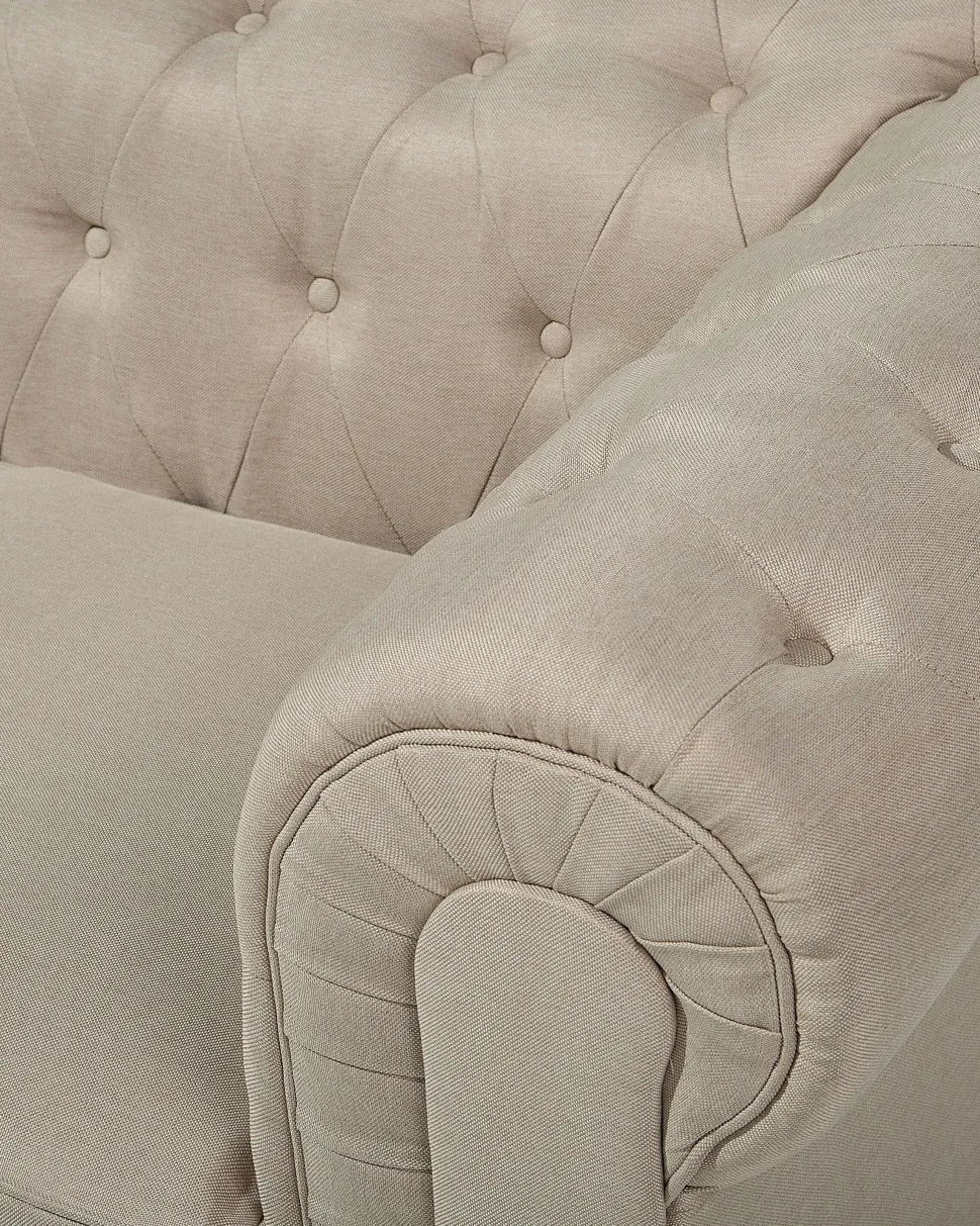 Sessel Polsterbezug Beige Chesterfield Gros