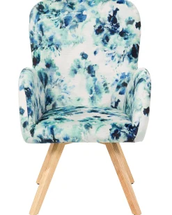 Sessel Polsterbezug Blau Geblumt Bjarn