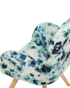 Sessel Polsterbezug Blau Geblumt Bjarn