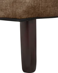 Sessel Polsterbezug Braun Plus Hocker Oland