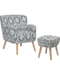 Sessel Polsterbezug Bunt Plus Hocker Tumba