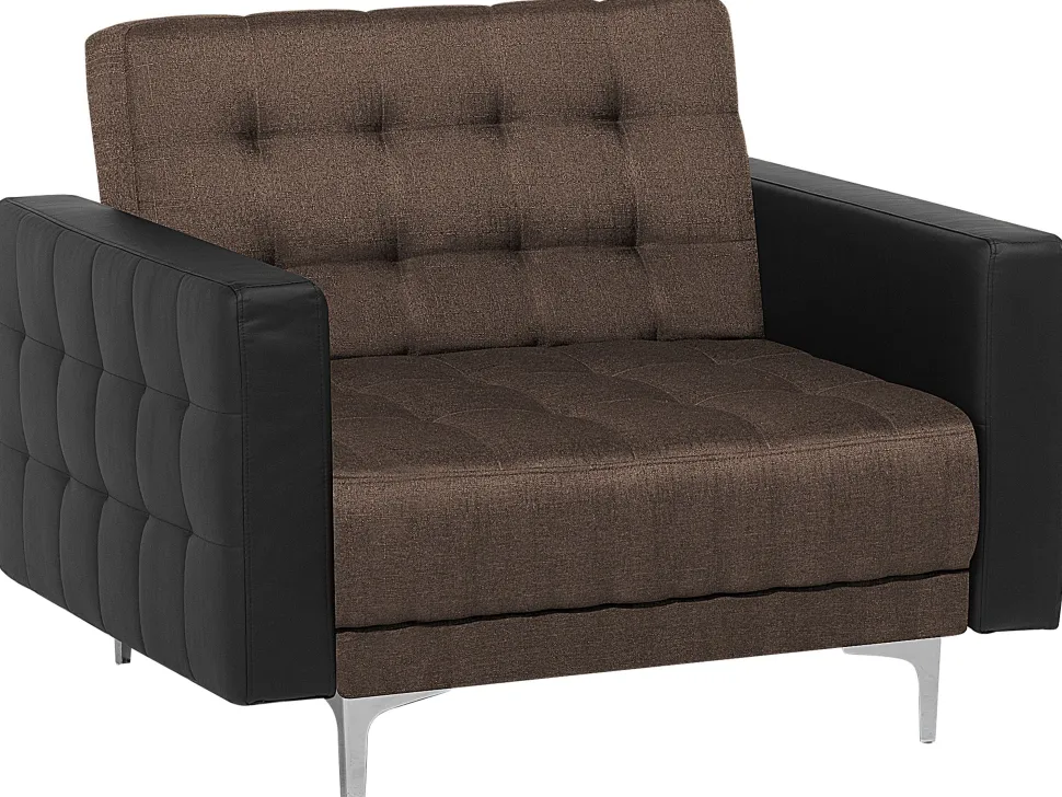 Sessel Polsterbezug Dunkelbraun / Schwarz Aberdeen