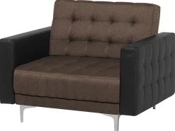 Sessel Polsterbezug Dunkelbraun / Schwarz Aberdeen
