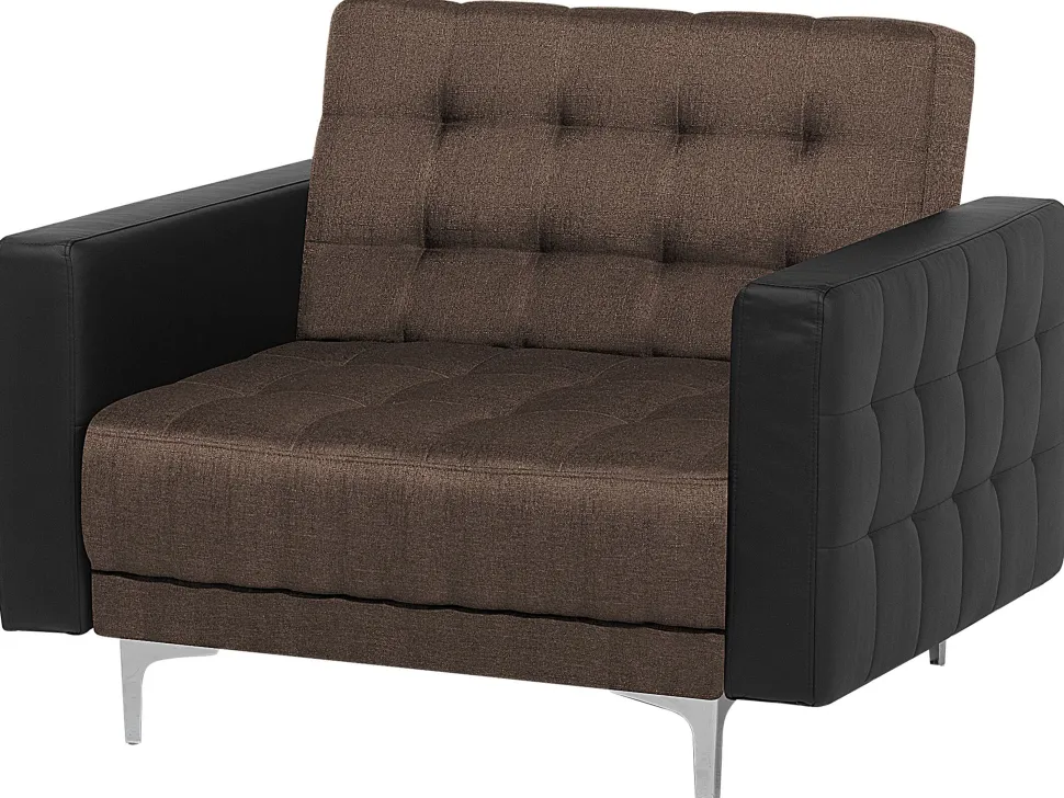 Sessel Polsterbezug Dunkelbraun / Schwarz Aberdeen