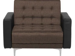 Sessel Polsterbezug Dunkelbraun / Schwarz Aberdeen