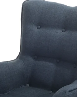 Sessel Polsterbezug Dunkelblau Plus Hocker Vejle