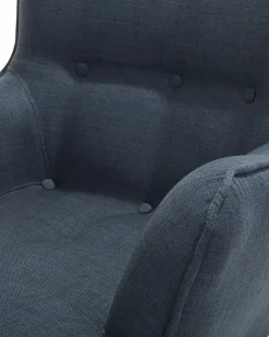 Sessel Polsterbezug Dunkelblau Plus Hocker Vejle