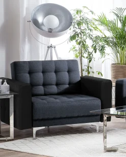 Sessel Polsterbezug Dunkelgrau / Schwarz Aberdeen